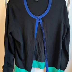 Callaway golf Black and Blue Cardigan with Green Trim